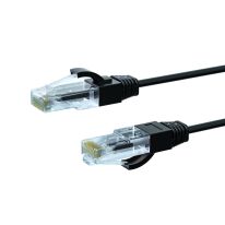 0.25m CAT6A THIN U/UTP LSZH 28 AWG RJ45 Network Cable | Black