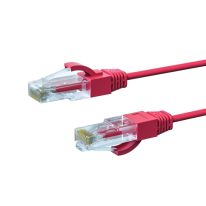 1m CAT6A THIN U/UTP LSZH 28 AWG RJ45 Network Cable | Red