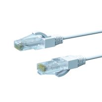 0.25m CAT6A THIN U/UTP LSZH 28 AWG RJ45 Network Cable | White