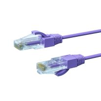 0.25m CAT6A THIN U/UTP LSZH 28 AWG RJ45 Network Cable | Purple