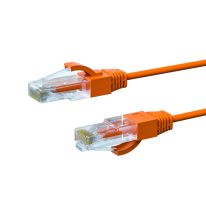 0.25m CAT6A THIN U/UTP LSZH 28 AWG RJ45 Network Cable | Orange