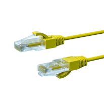 0.5m CAT6A THIN U/UTP LSZH 28 AWG RJ45 Network Cable | Yellow