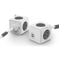 PowerCube 4 Power Outlet and 2 USB Ports 1.5m. Grey