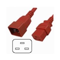 IEC C19-C20 Extension Cord - 1m - Red
