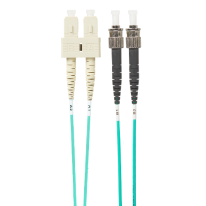 3m SC-ST OM4 Multimode Fibre Optic Cable: Aqua