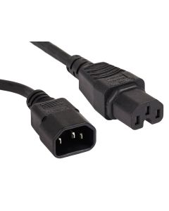 5M IEC C14 to C15 High Temperature Power Cable Black