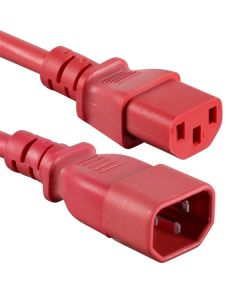 1.5m IEC C13 to C14 Extension Cord M-F: Red