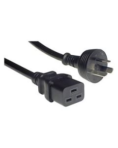 5m IEC C19 to Mains Power Cable 15A Black
