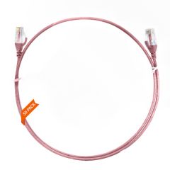 0.25m Cat 6 Ultra Thin LSZH Pack of 50 Ethernet Network Cable. Pink