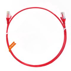 0.75m Cat 6 Ultra Thin LSZH Pack of 50 Ethernet Network Cable. Red