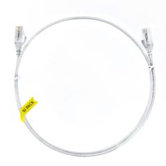 0.75m Cat 6 Ultra Thin LSZH Pack of 10 Ethernet Network Cable. White