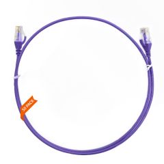 0.75m Cat 6 Ultra Thin LSZH Pack of 50 Ethernet Network Cable. Purple