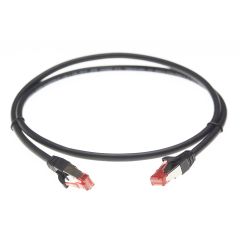 Cat 6A S/FTP LSZH 0.25m RJ45-RJ45 Network Cable: Black