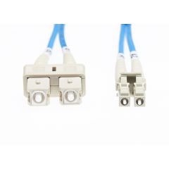 0.5m LC-SC OM4 Multimode Fibre Optic Patch Lead: Blue_1