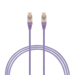 0.25m CAT6A RJ45 S/FTP THIN LSZH 30 AWG Network Cable | Purple