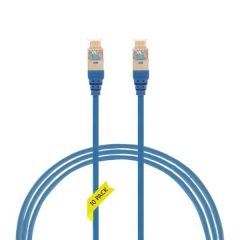 4m Cat 6A RJ45 S/FTP THIN LSZH 30 AWG Pack of 10 Network Cable. Blue