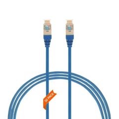 1m Cat 6A RJ45 S/FTP THIN LSZH 30 AWG Pack of 50 Network Cable. Blue