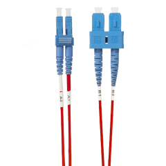 1m LC-SC OS1 / OS2 Singlemode Fibre Optic Cable: Red
