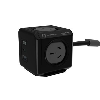 PowerCube 4 Power Outlet and 2 USB Ports 1.5m. Black - 4Cabling