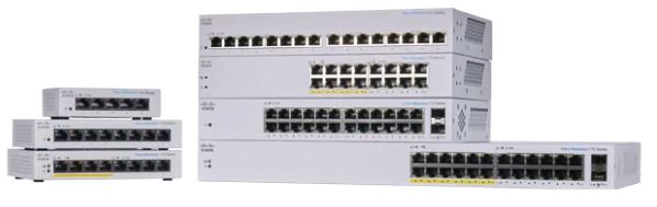 Cisco Business CBS110-24PP-D Unmanaged Switch, 24 Port GE, Partial PoE, 2x1G SFP Shared
